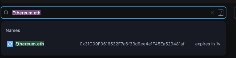 Blockscout correctly resolves the deposit address of a name requiring normalization
