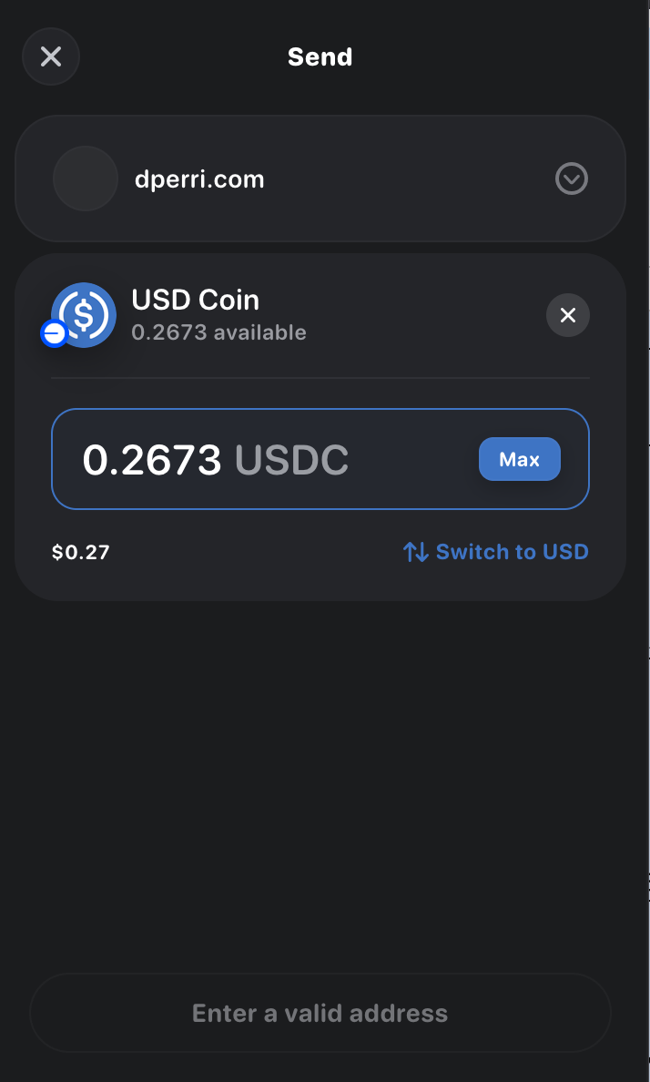 Rainbow Wallet fails to resolve the address for dperri.com