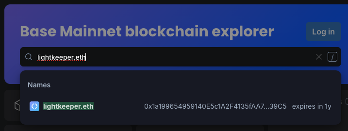 Blockscout fails to resolve the Base deposit address